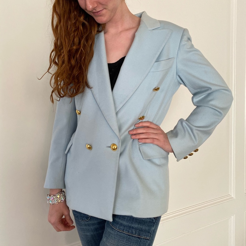 Sky Blue Cashmere Blazer